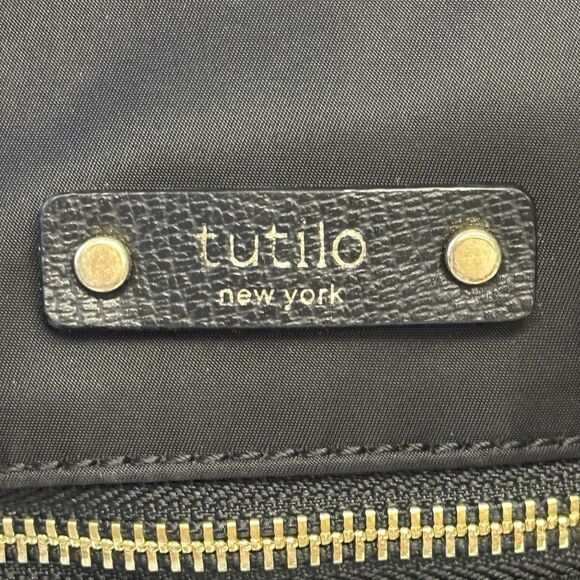 Tutilo New York Black Nylon Backpack Laptop Book Bag - Picture 2 of 12
